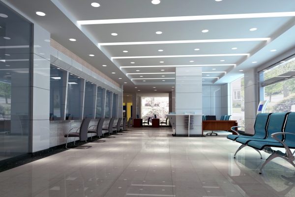 modern design interior of business hall. 3D render