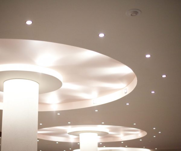 Beautiful ceiling with LED lighting.